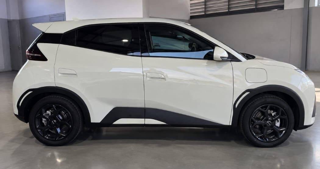 Side profile of the white BYD DOLPHIN SURF
